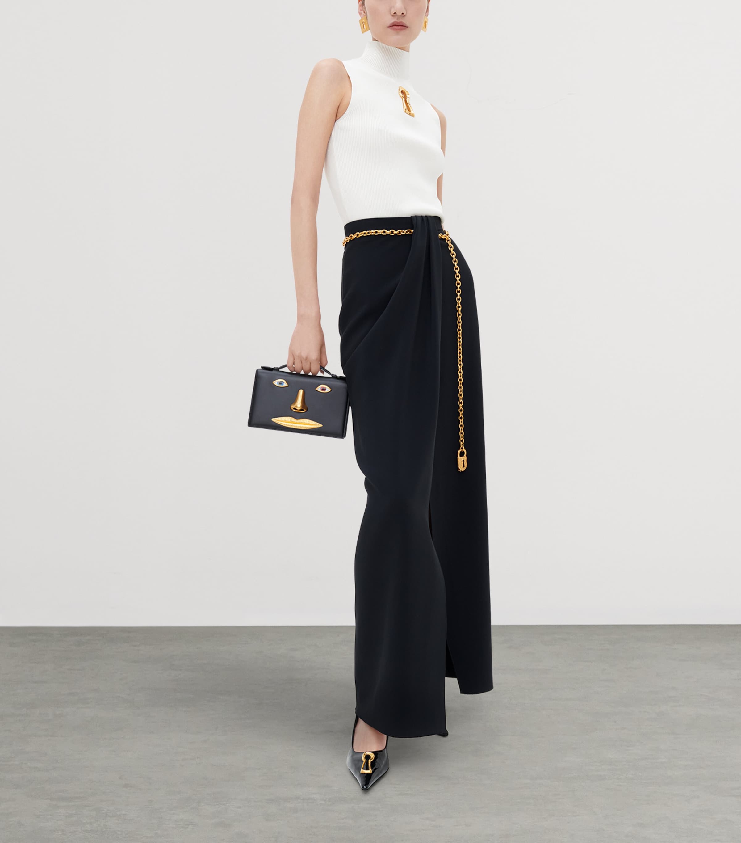 Schiaparelli Womens Keyhole Sleeveless Sweater Ecru Image 2
