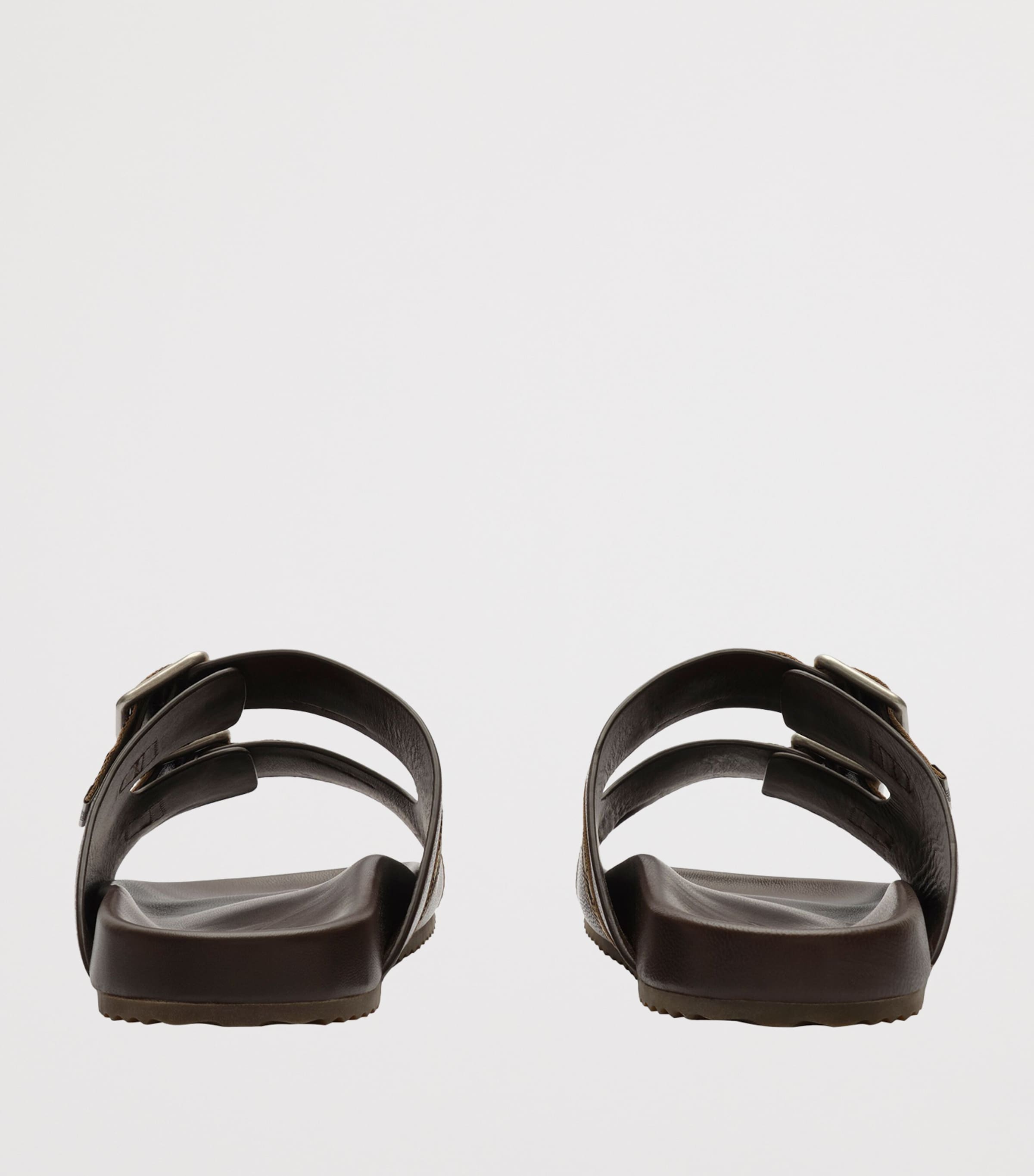 Burberry Leather Check Urchin Slides Mid Brown Image 3