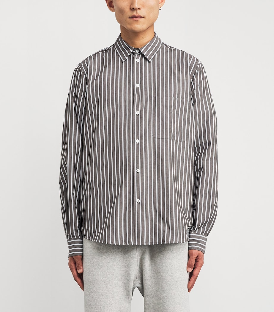 Cotton Stripe Shirt BROWN ST Image 3