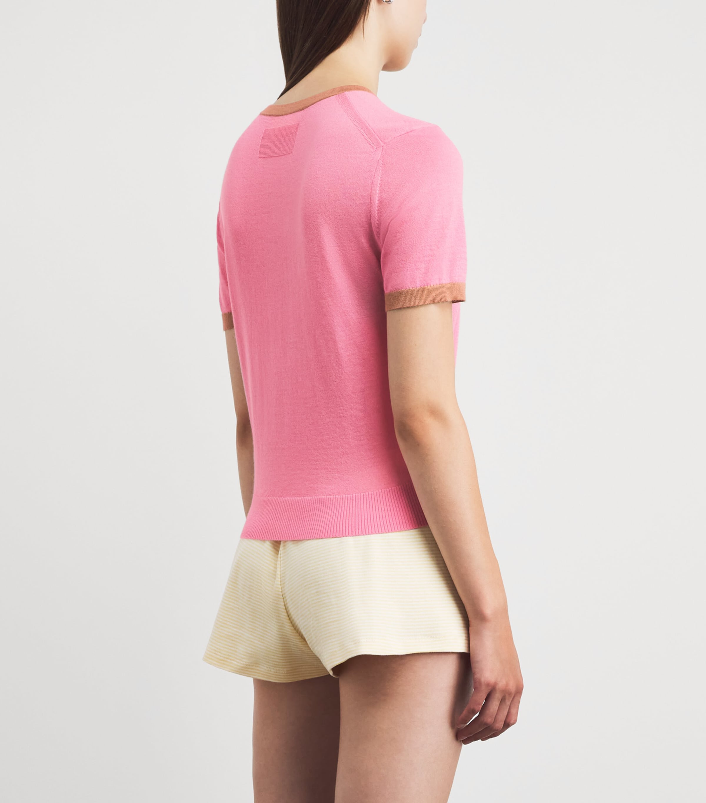 Guest In Residence Womens Cashmere Airy Ringer T-Shirt Sprnkl/camel Sprcml Image 5
