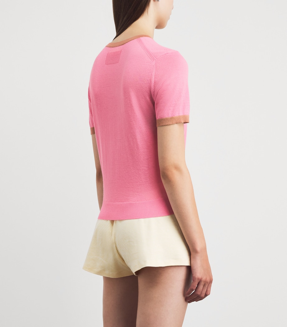 Guest In Residence Womens Cashmere Airy Ringer T-Shirt Sprnkl/camel Sprcml Image 5