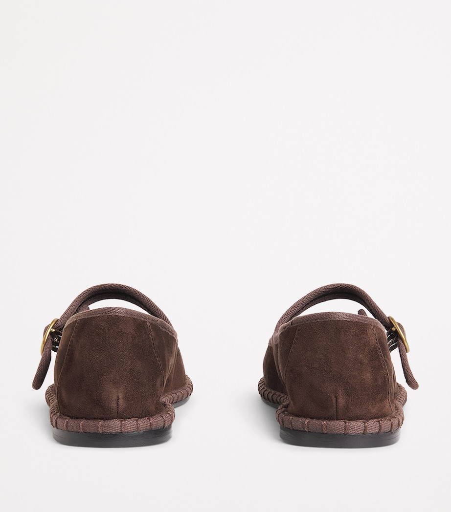 Suede Mary Jane Flats CHOCOLATE Image 3