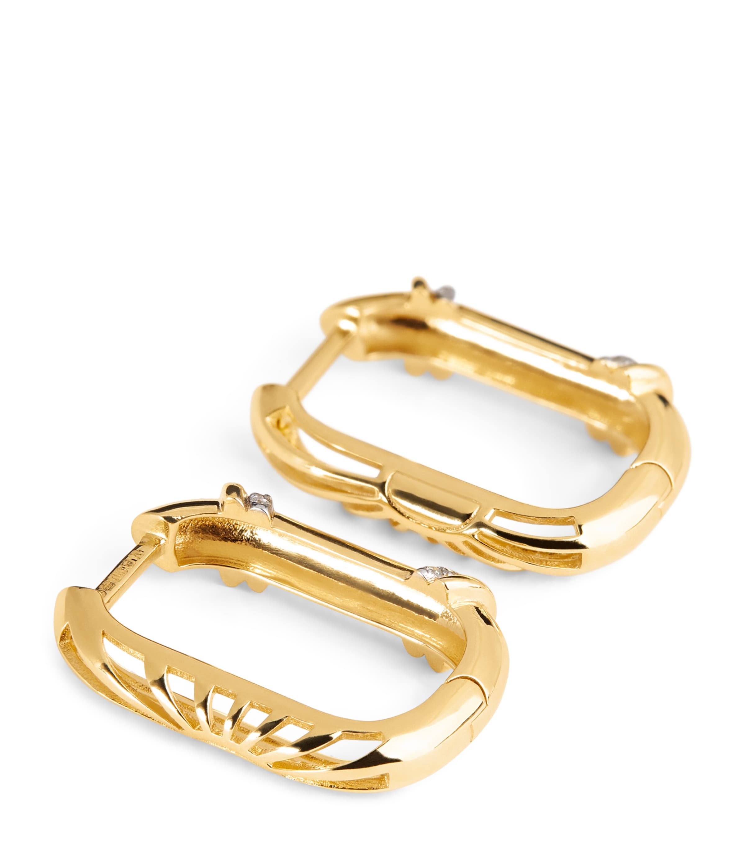 Yellow Gold and Diamond Lot N*93 Buoy Lock Earrings YELLOW GOLD Image 5