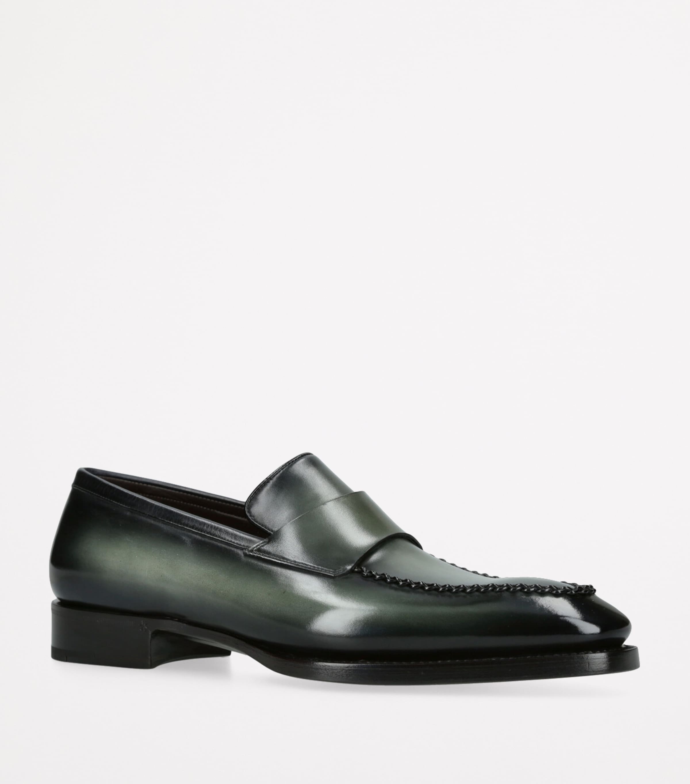 Leather Loafers GREEN Image 3