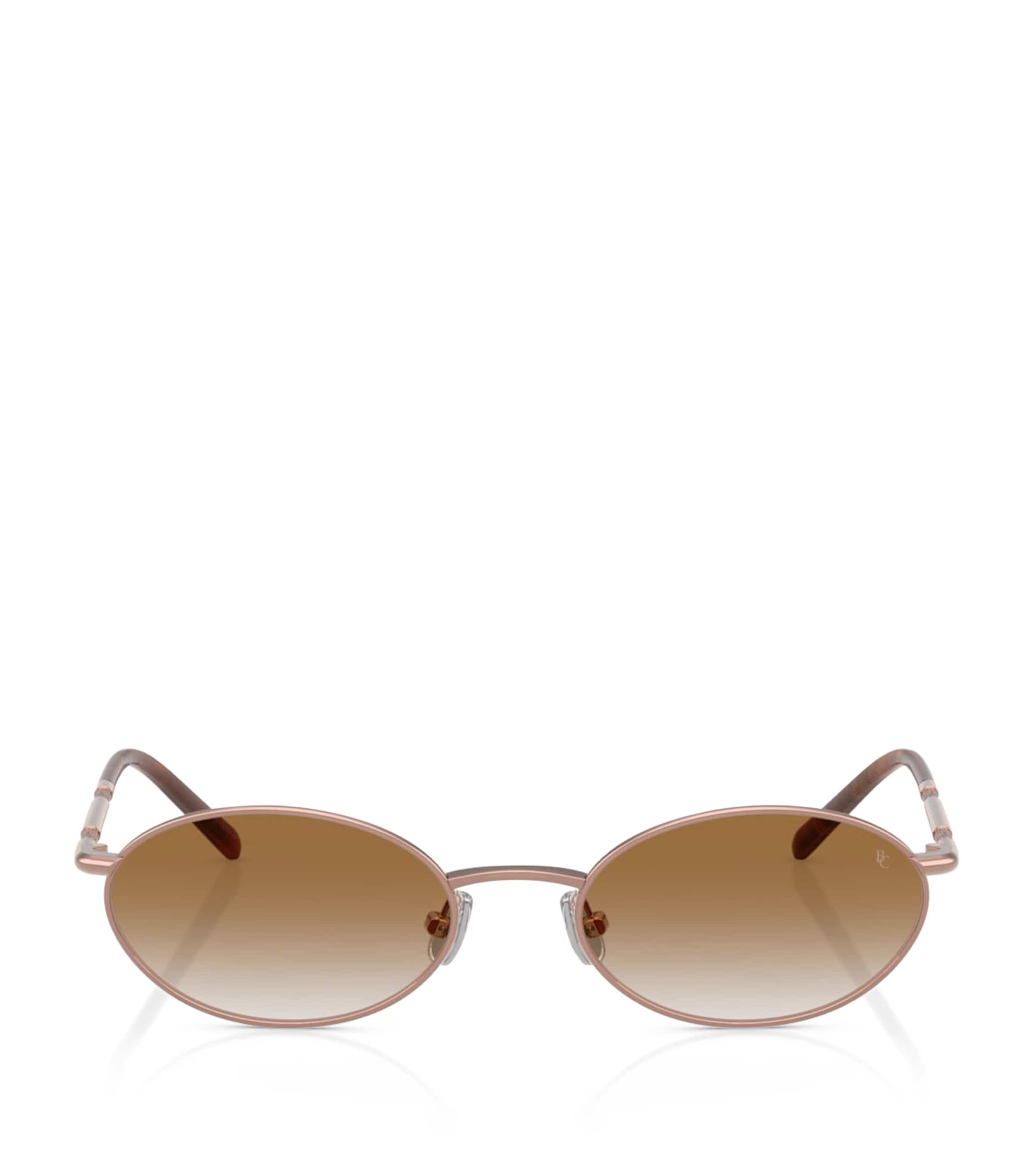 Brunello Cucinelli Womens Pink Bc2006st Oval-frame Titanium Sunglasses In Pink
