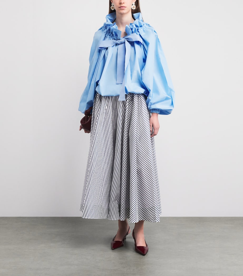 Patou Womens Stripe Midi Skirt Offshore Stripe Image 2