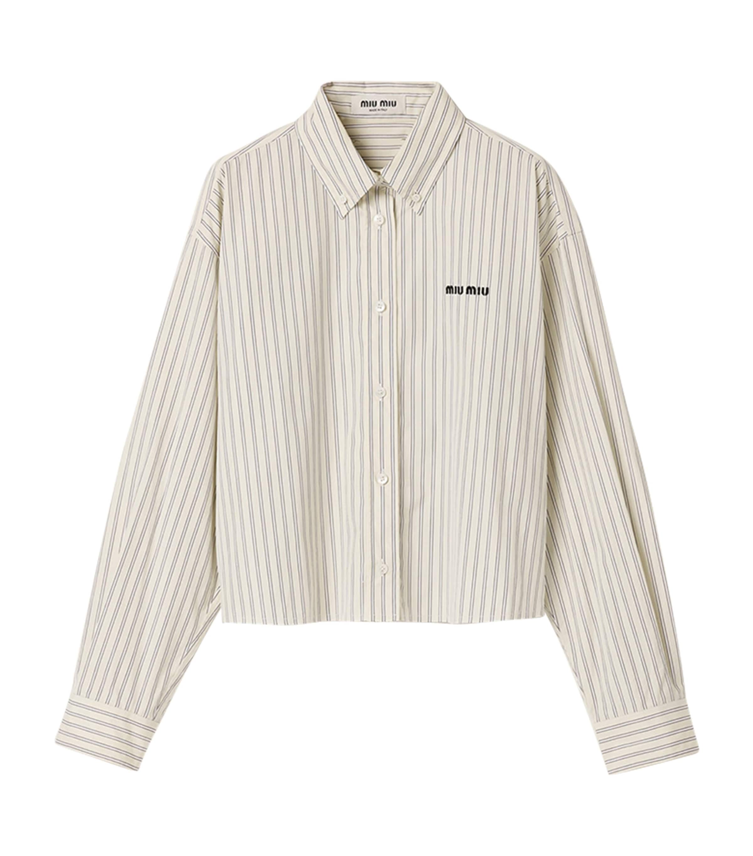 Miu Miu Yellow Stripe Long-Sleeve Shirt | Harrods UK