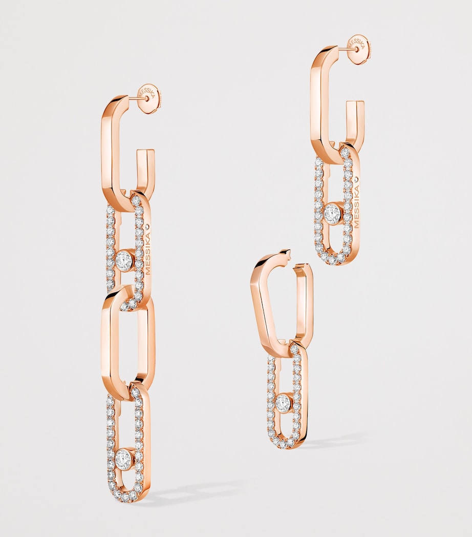 Messika Move Link Pink Gold and Diamond Convertible Earrings Pink Gold Image 3