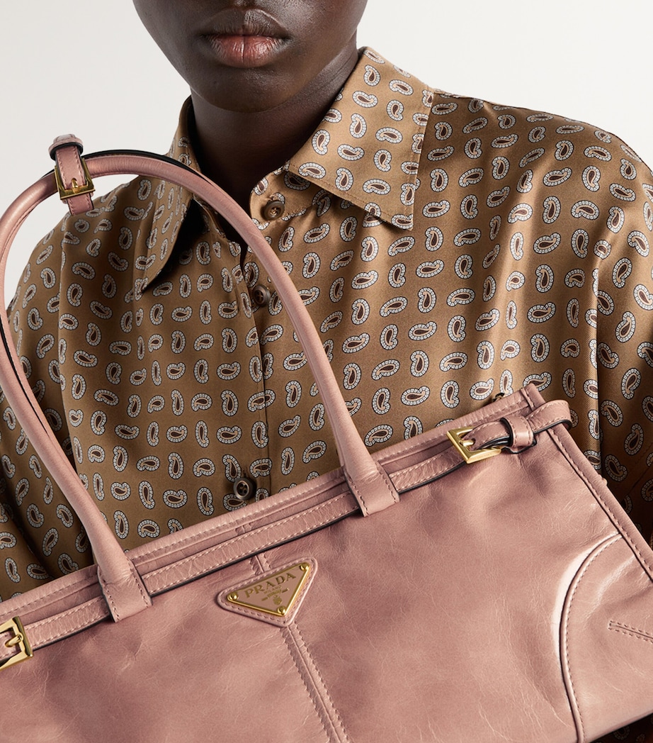 Medium Leather Top-Handle Bag F03ZN Image 3