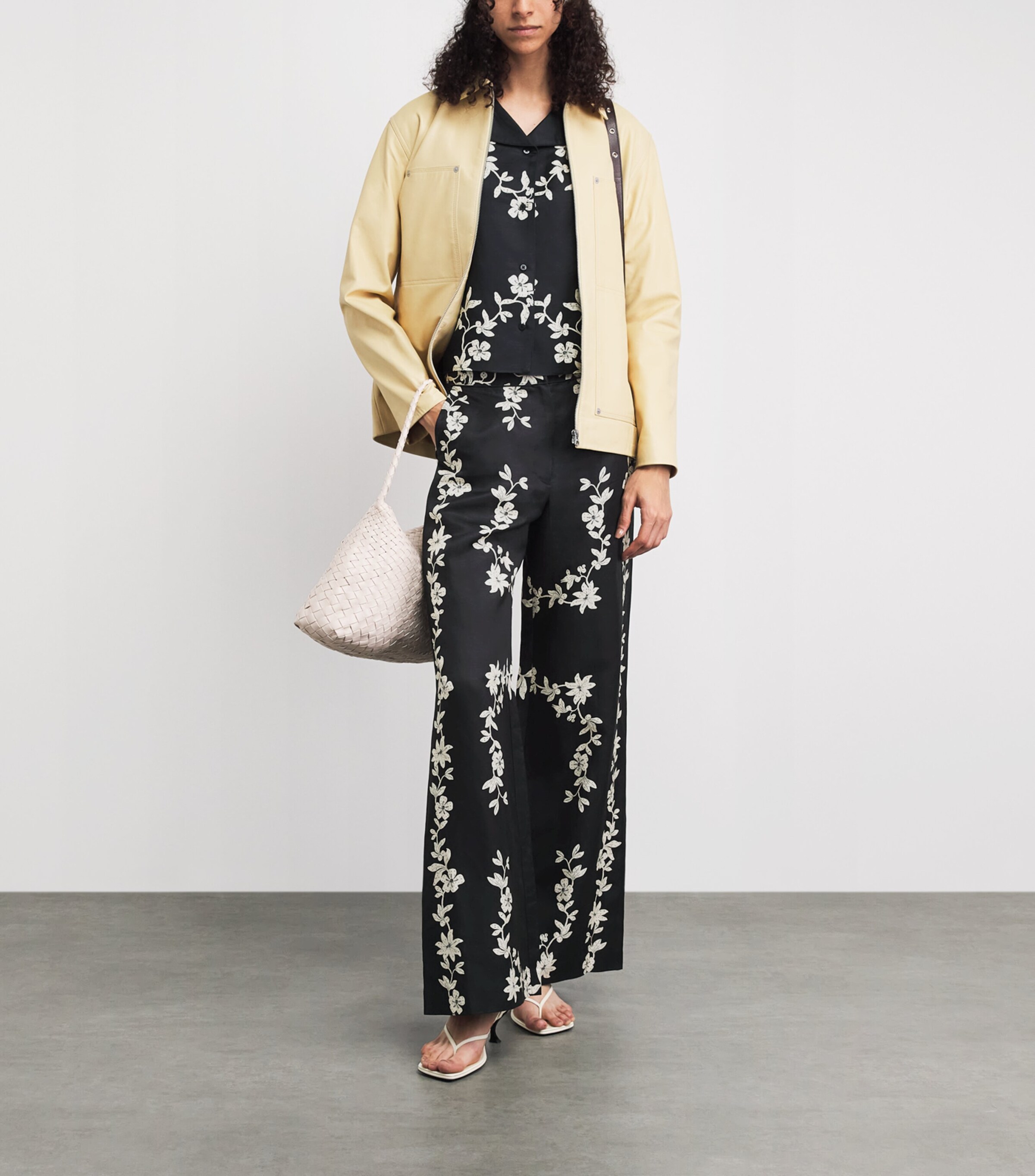 Claudie Pierlot Womens Cropped Floral Shirt Dark Print Image 2