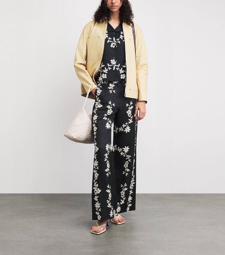 Claudie Pierlot Womens Cropped Floral Shirt Dark Print Image 2