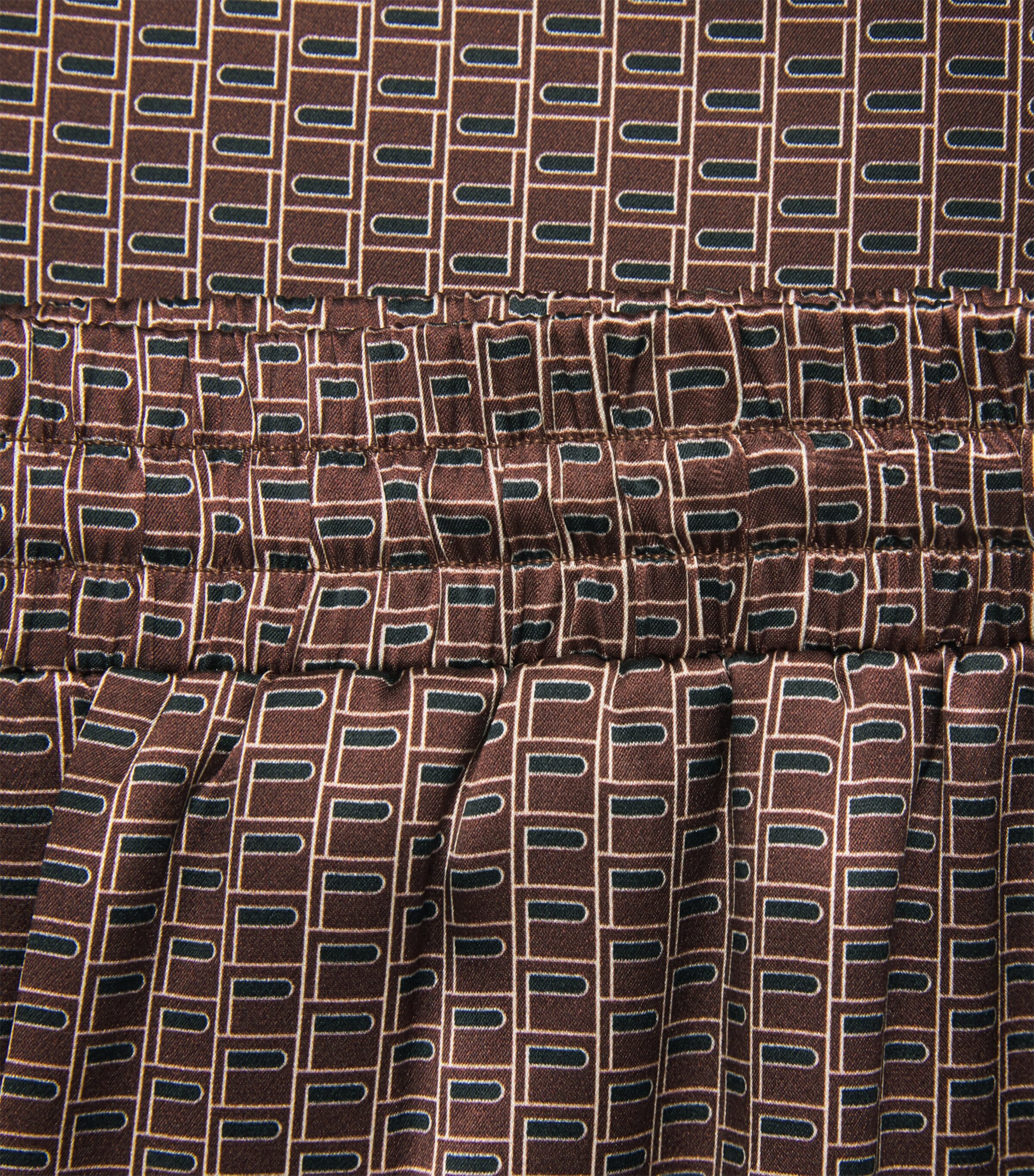 Laura Pitharas Womens Silk Printed Drawstring Trousers Choclate Lp Sqr Prnt Image 6