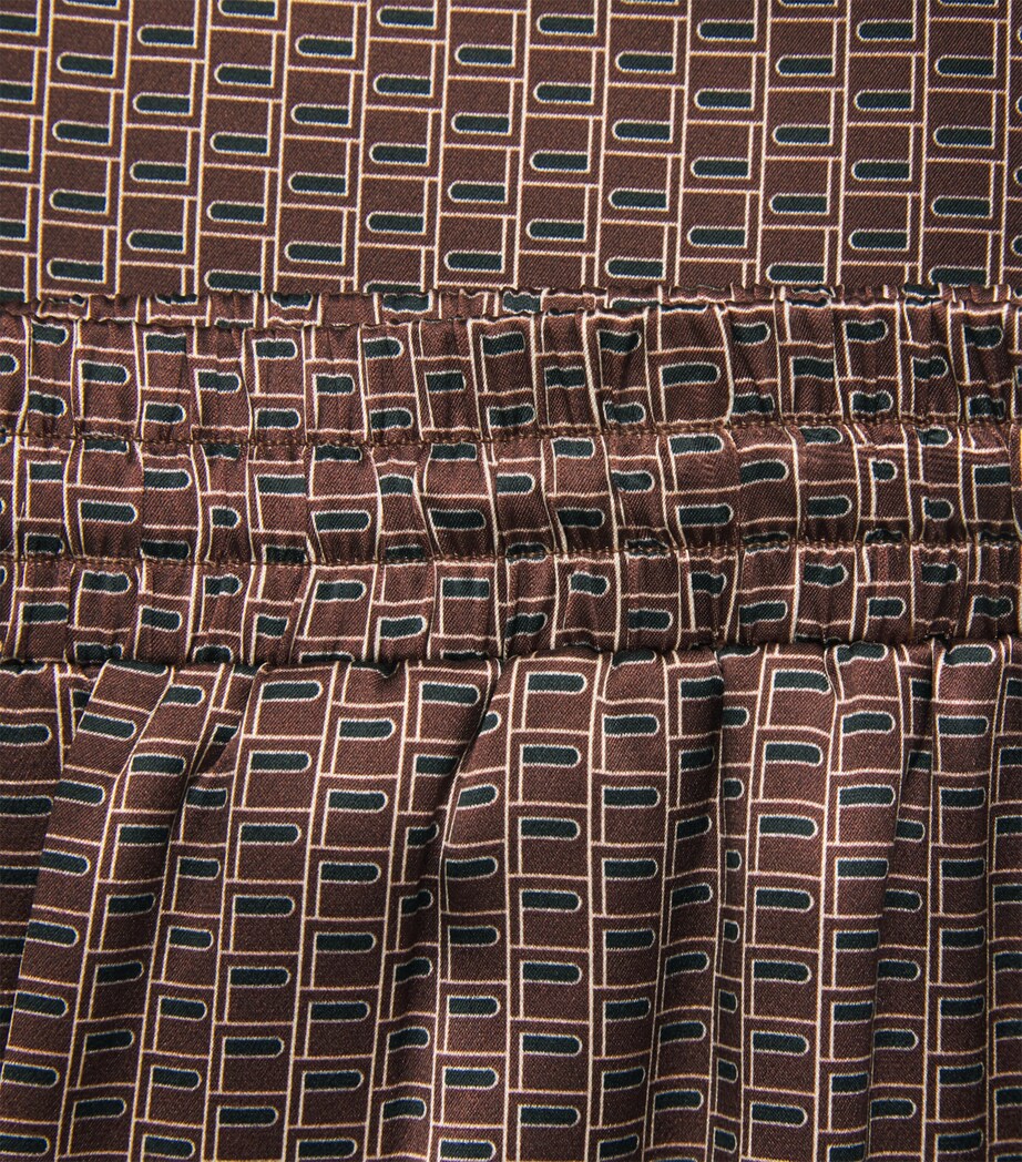 Laura Pitharas Womens Silk Printed Drawstring Trousers Choclate Lp Sqr Prnt Image 6