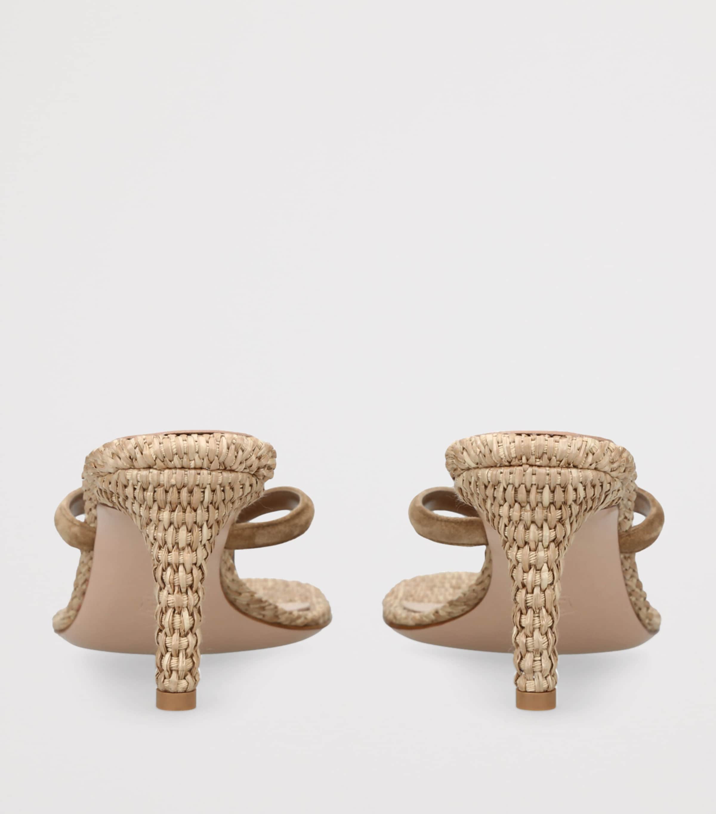 Raffia Calypso Thong Sandals 45 CAMEL Image 2