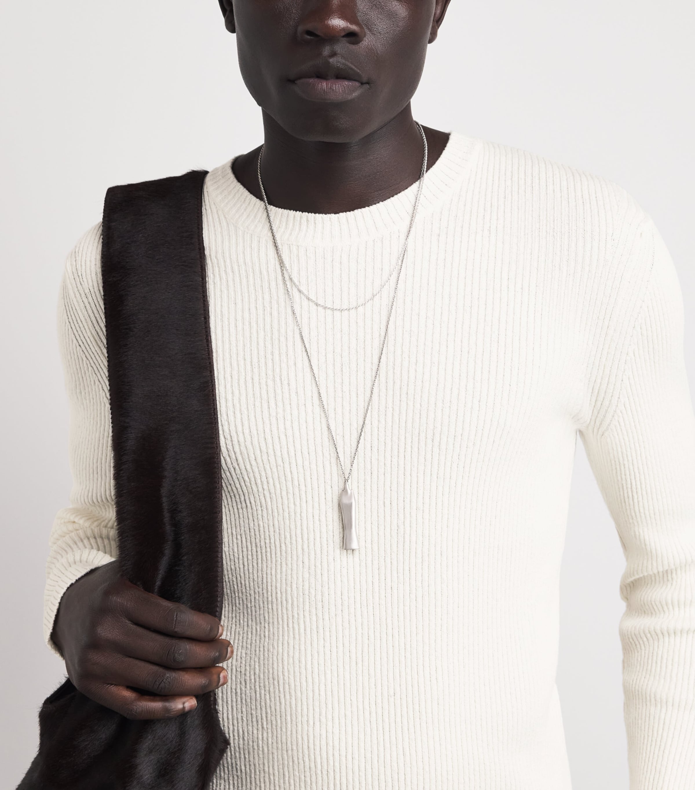 Our Legacy Mens Silk Compact Long-Sleeve T-Shirt Neutral White Image 3
