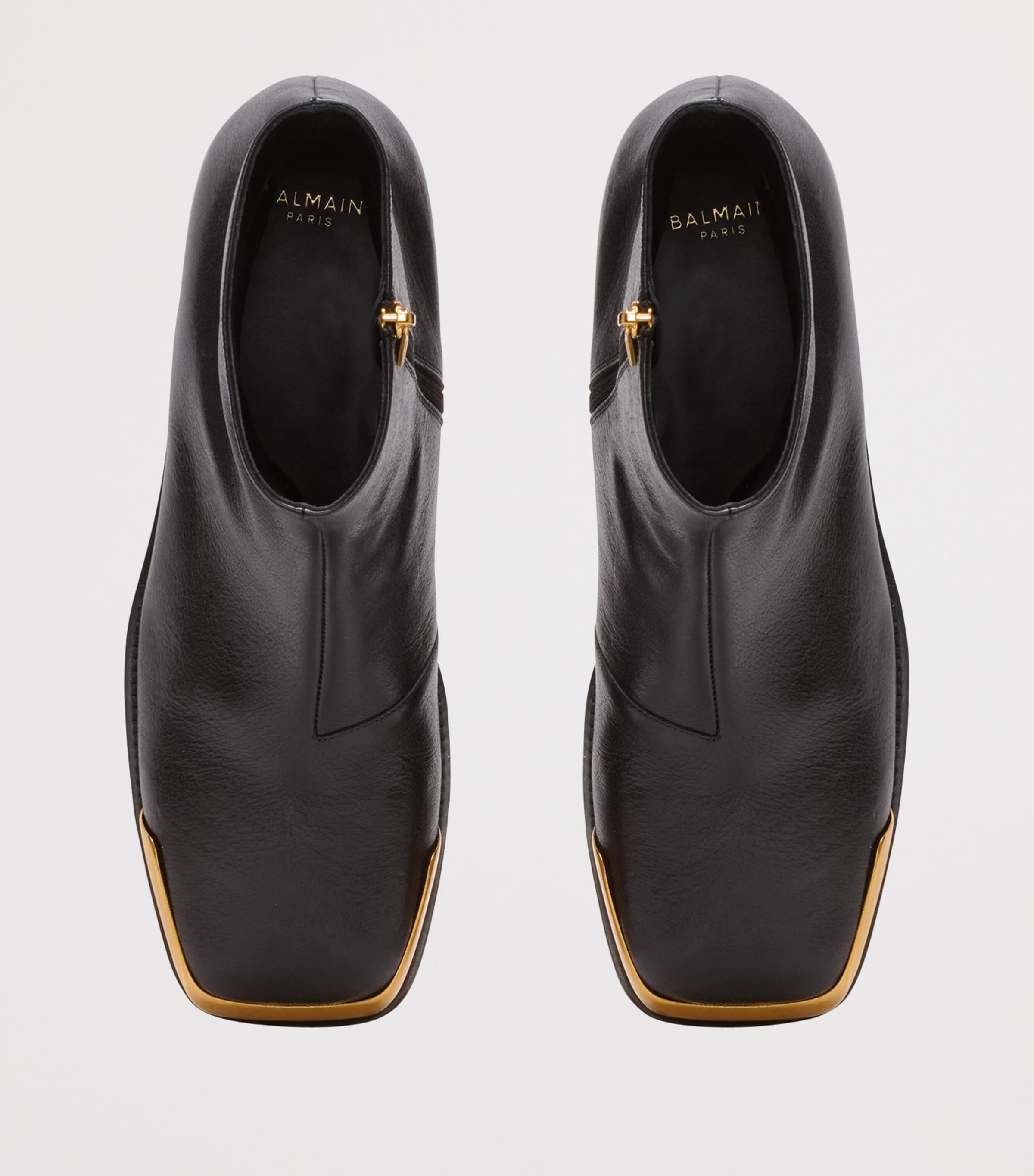 Leather Square Toe Boots 0PA NOIR Image 4