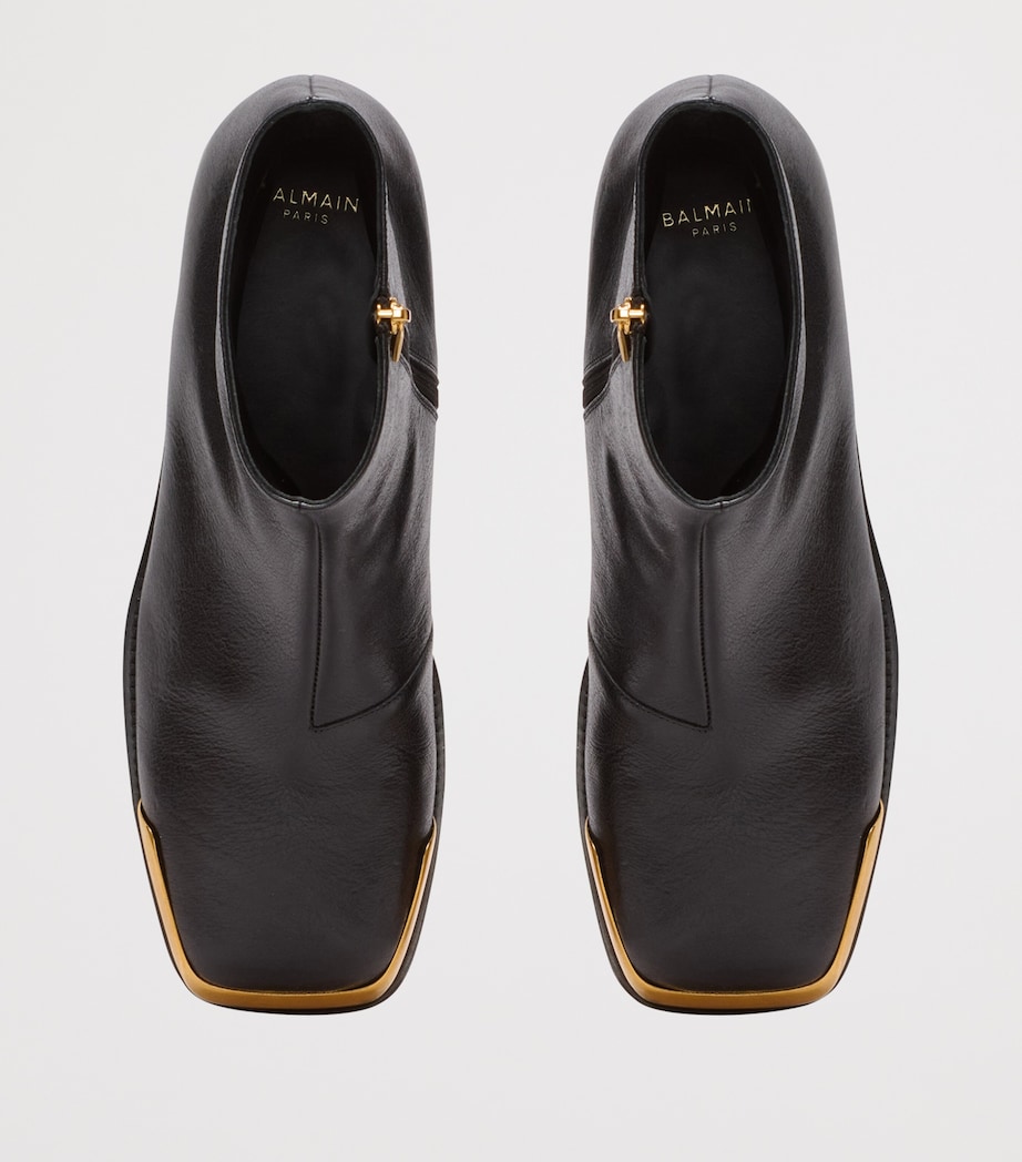 Leather Square Toe Boots 0PA NOIR Image 4