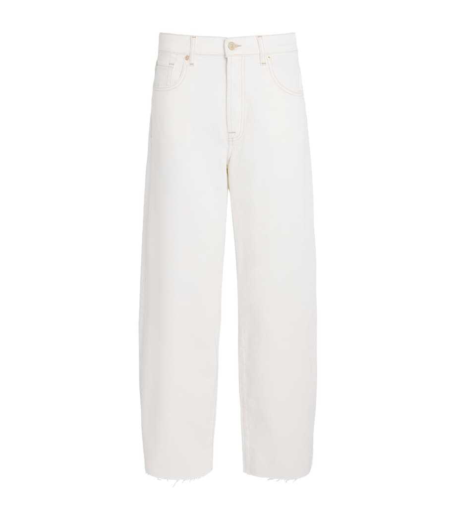 Twisted Bonnie Barrel-Leg Jeans WHITE Image 1