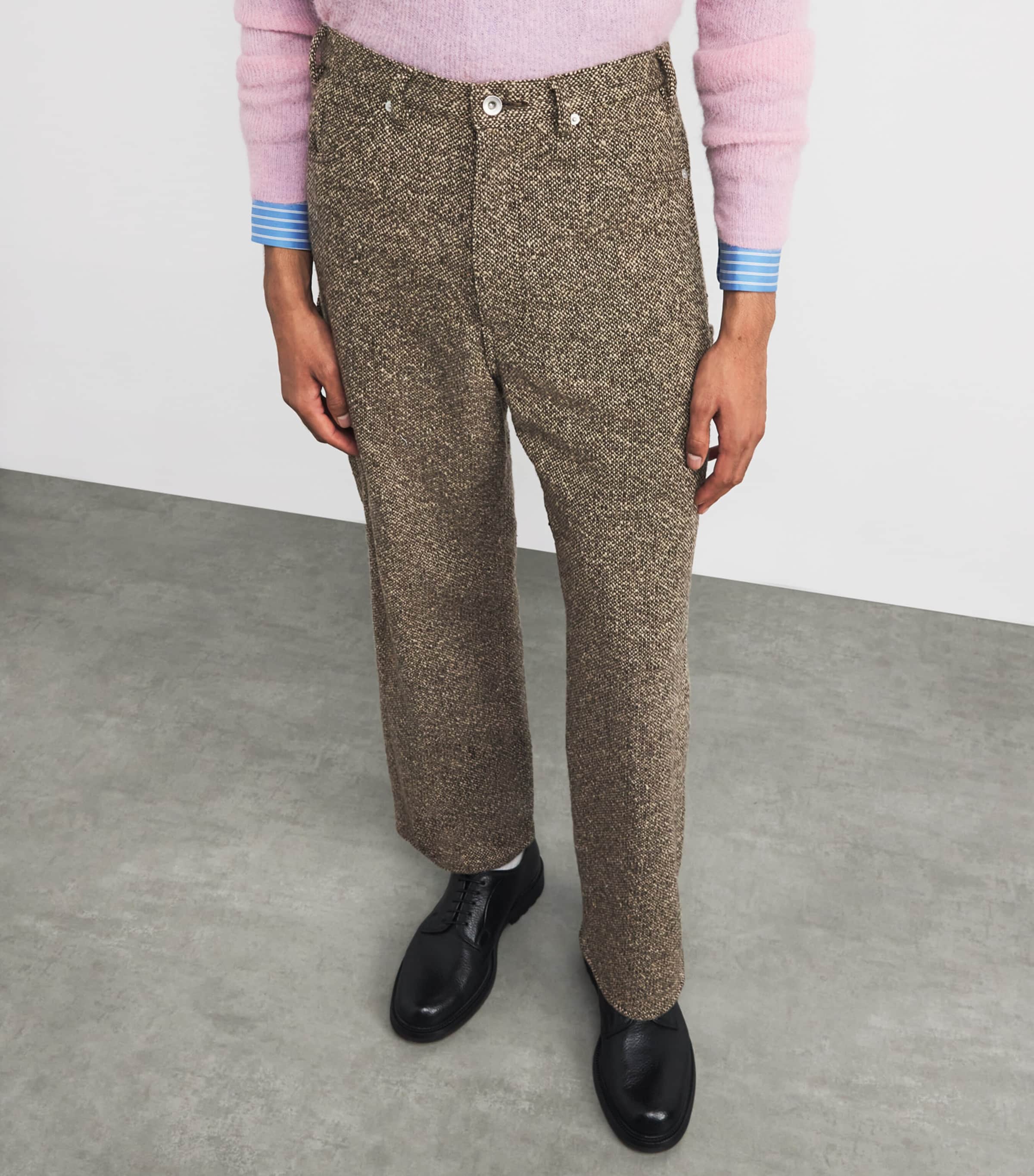 Auralee Brown Wool Tweed Painter Trousers | Harrods US