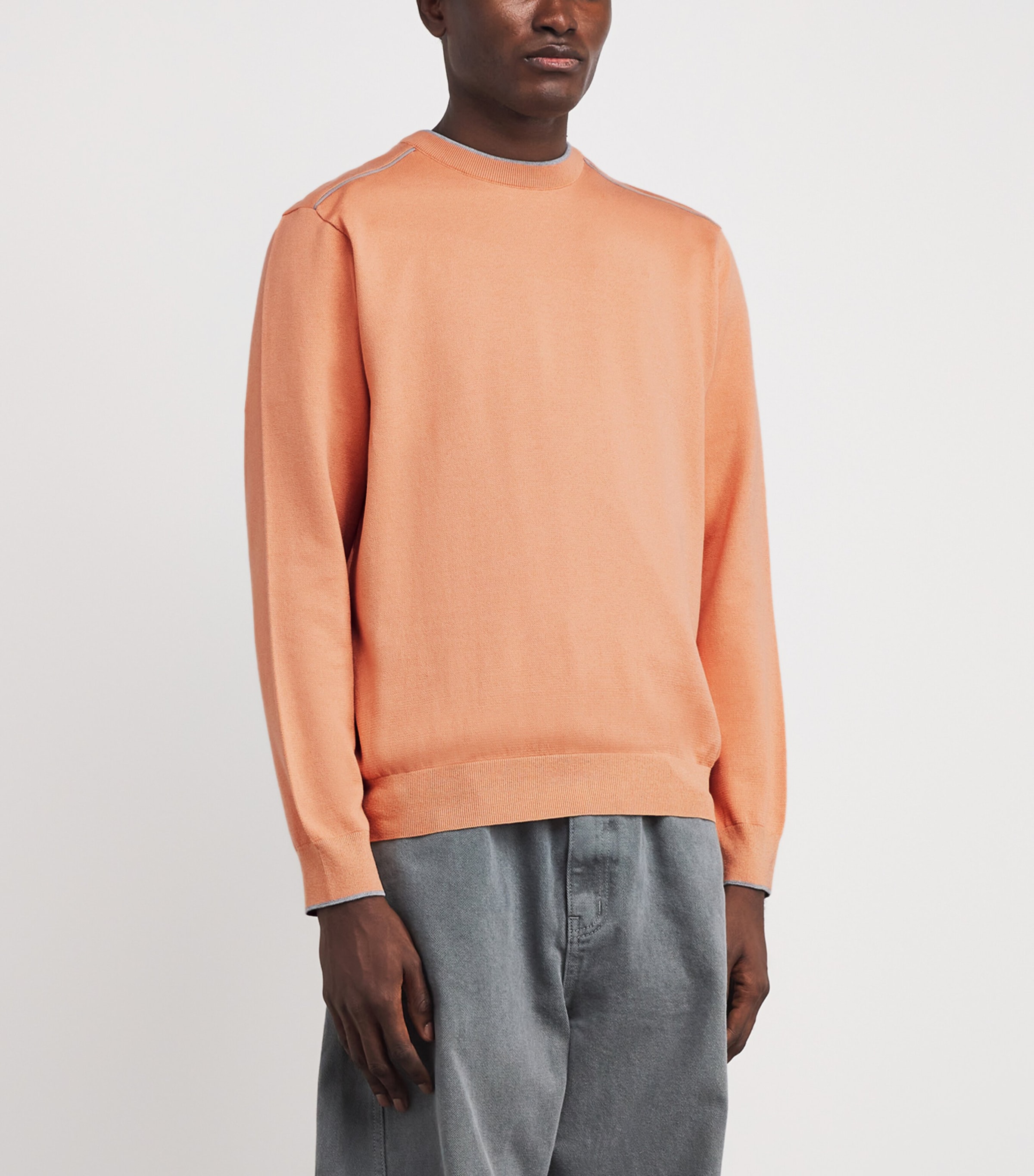 Silk-Cotton Knit Sweater 231  ORANGE Image 3