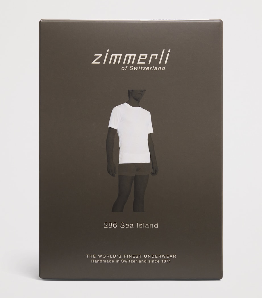 Zimmerli Mens 286 Sea Island T-Shirt Grey Blue Image 5