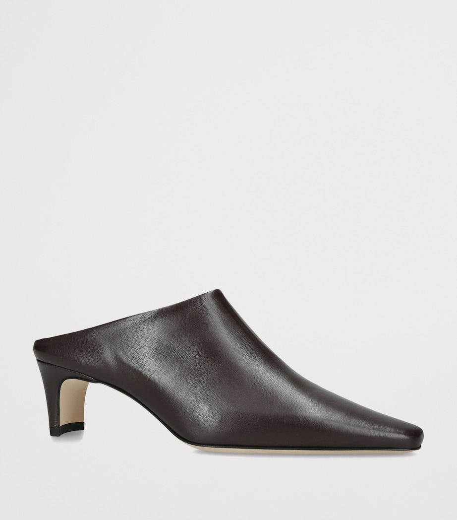 STAUD Leather Wally Mules 55 Dark Brown Image 2