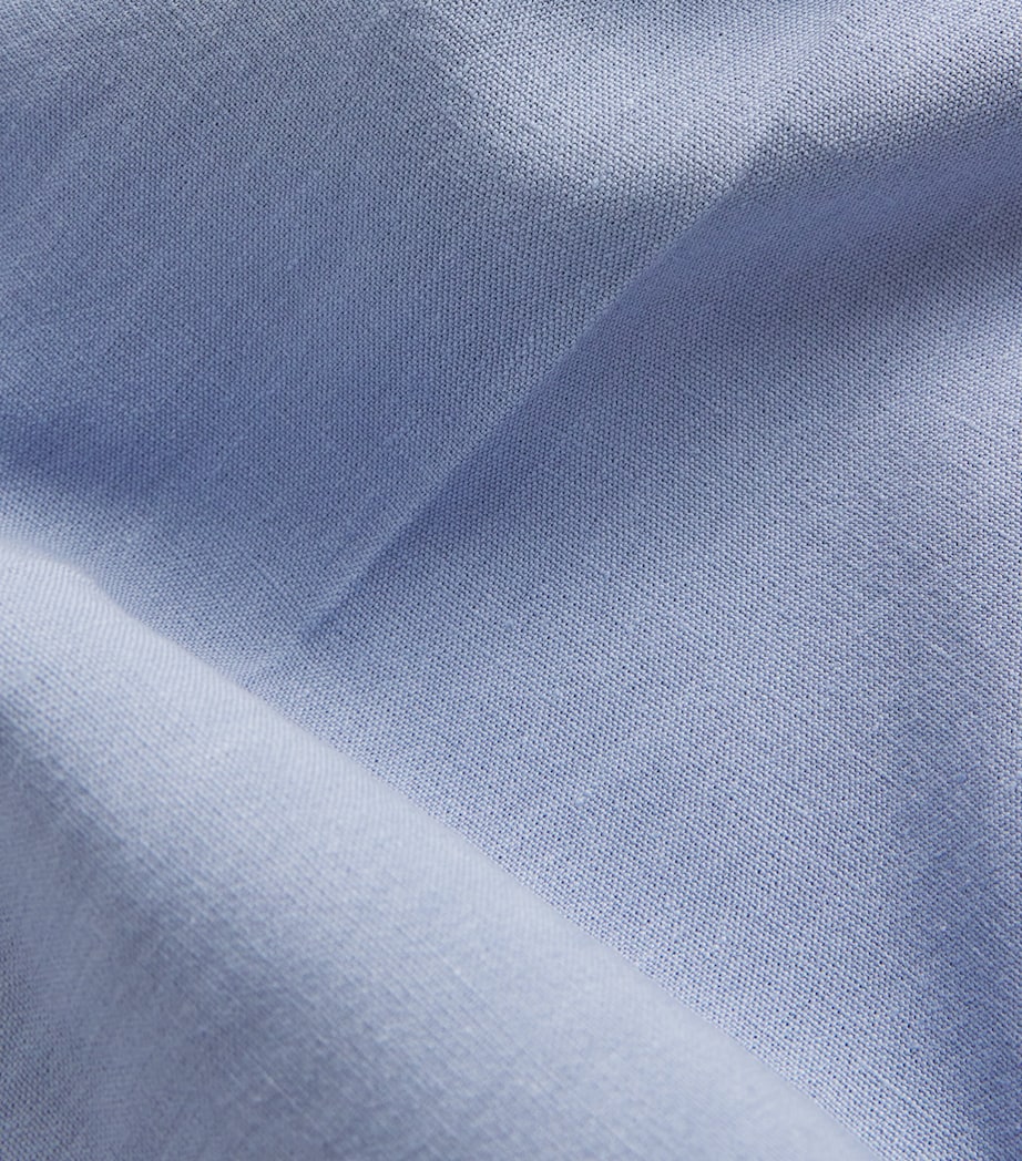 Chloé Womens Linen Flared Trousers Pebble Blue Image 2