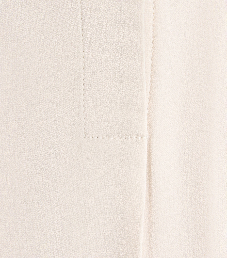 Agnona Womens Tie-Neck Blouse Beige Greige Image 2