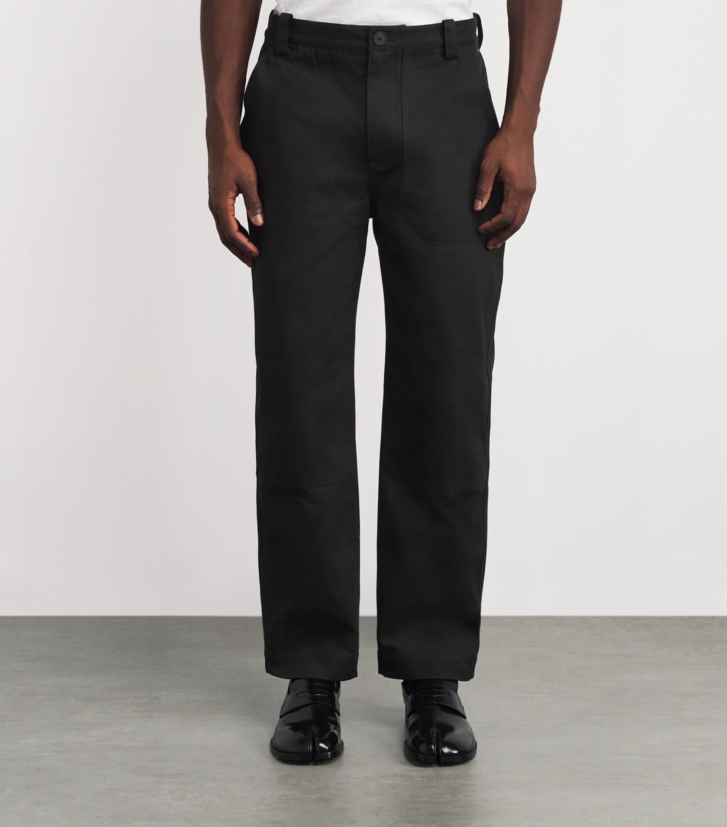 x Aaron Levine Cotton Canvas Denver Cargo Trousers BLACK Image 3