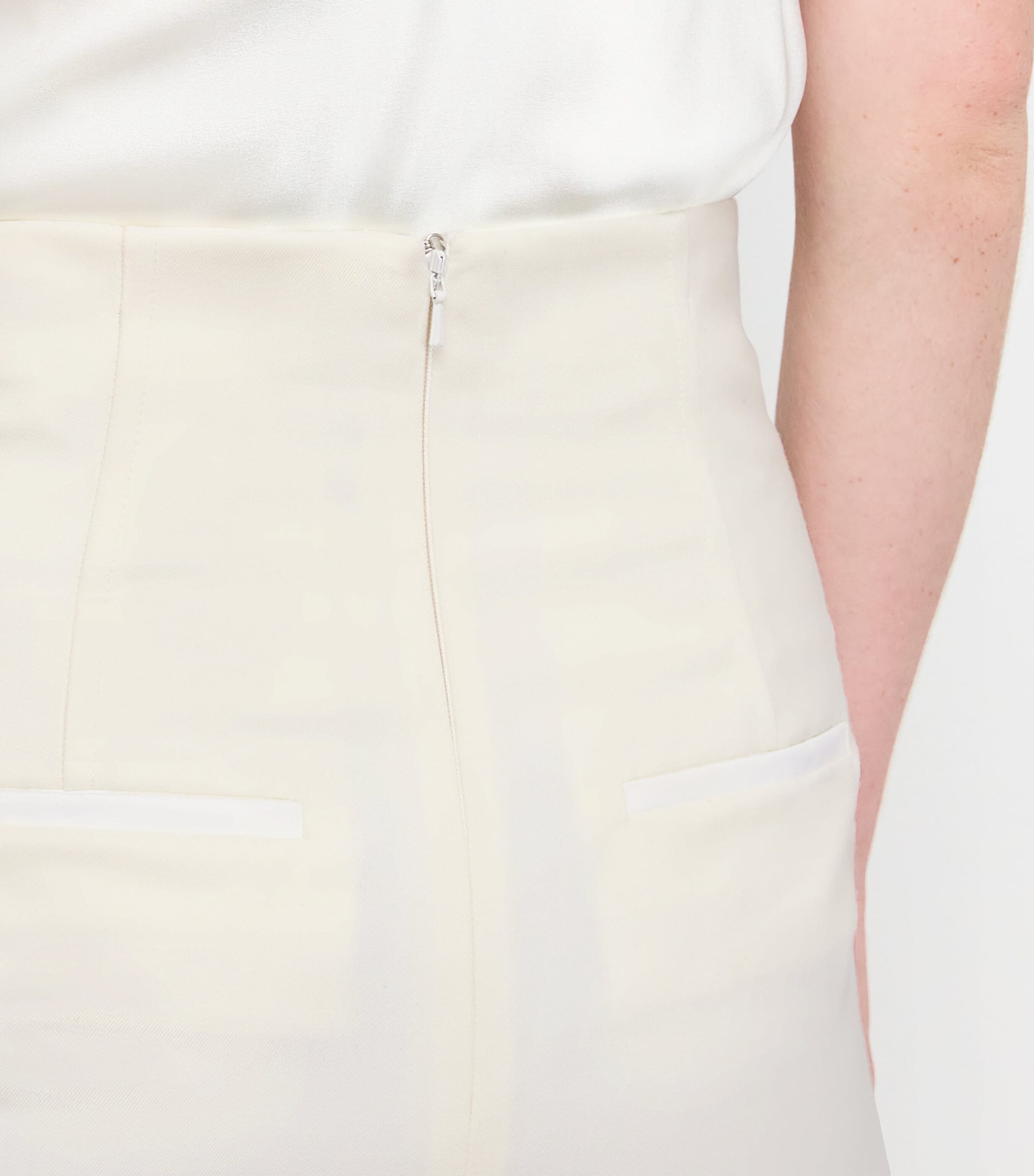 Virgin Wool Wide-Leg Trousers WHITE Image 6