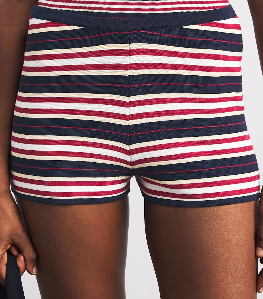 Faithfull The Brand Womens Knitted Playa Shorts Cila Stripe Navy Image 3