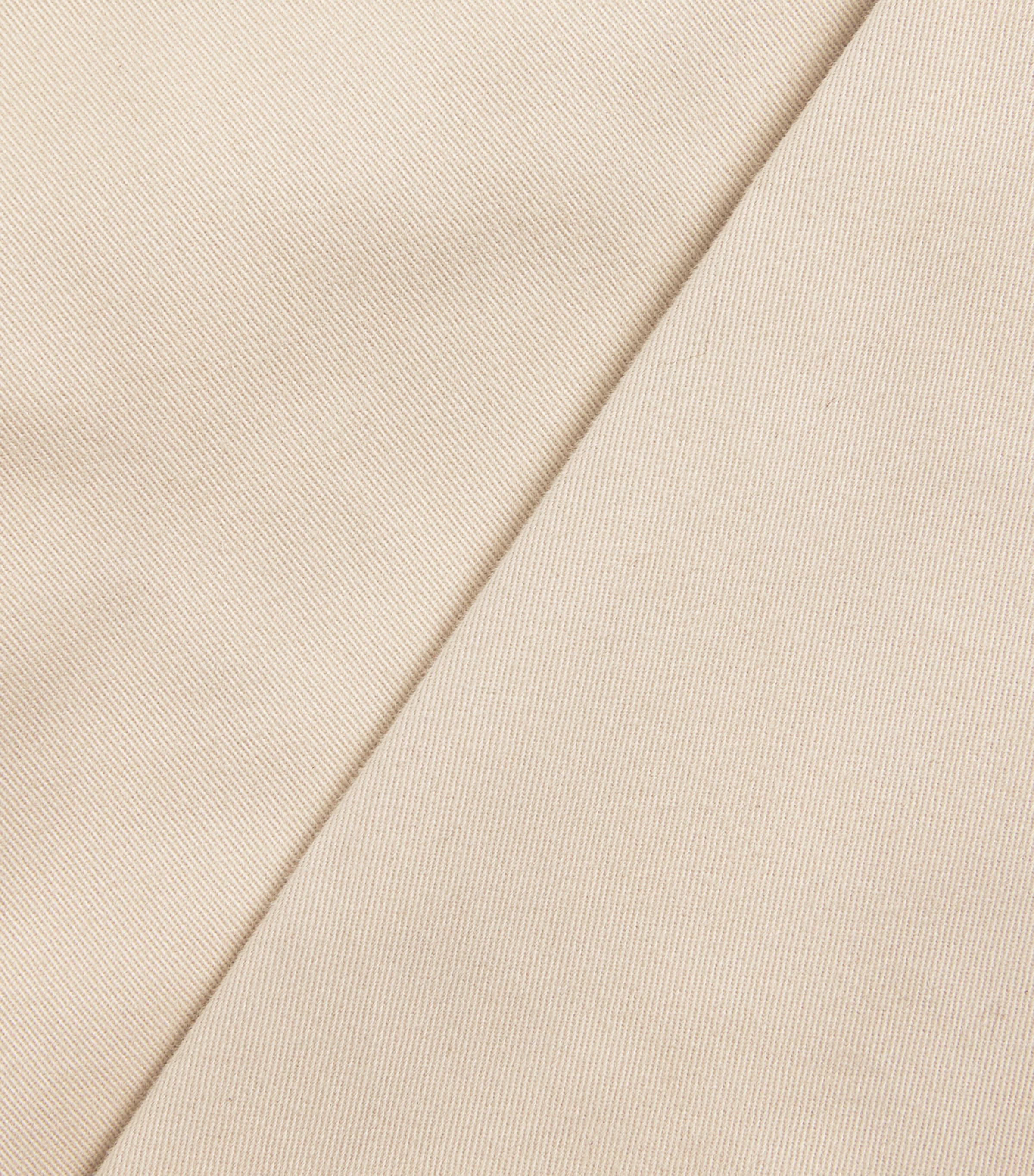 Sunspel Mens Cotton Drill Trousers Light Stone Image 6