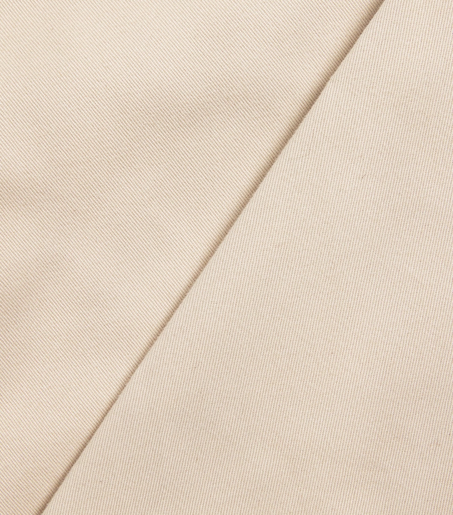Sunspel Mens Cotton Drill Trousers Light Stone Image 6