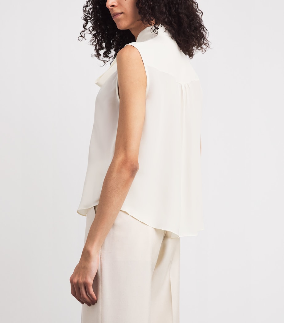 Self-Tie Magnolia Blouse W0097 DOVE Image 5