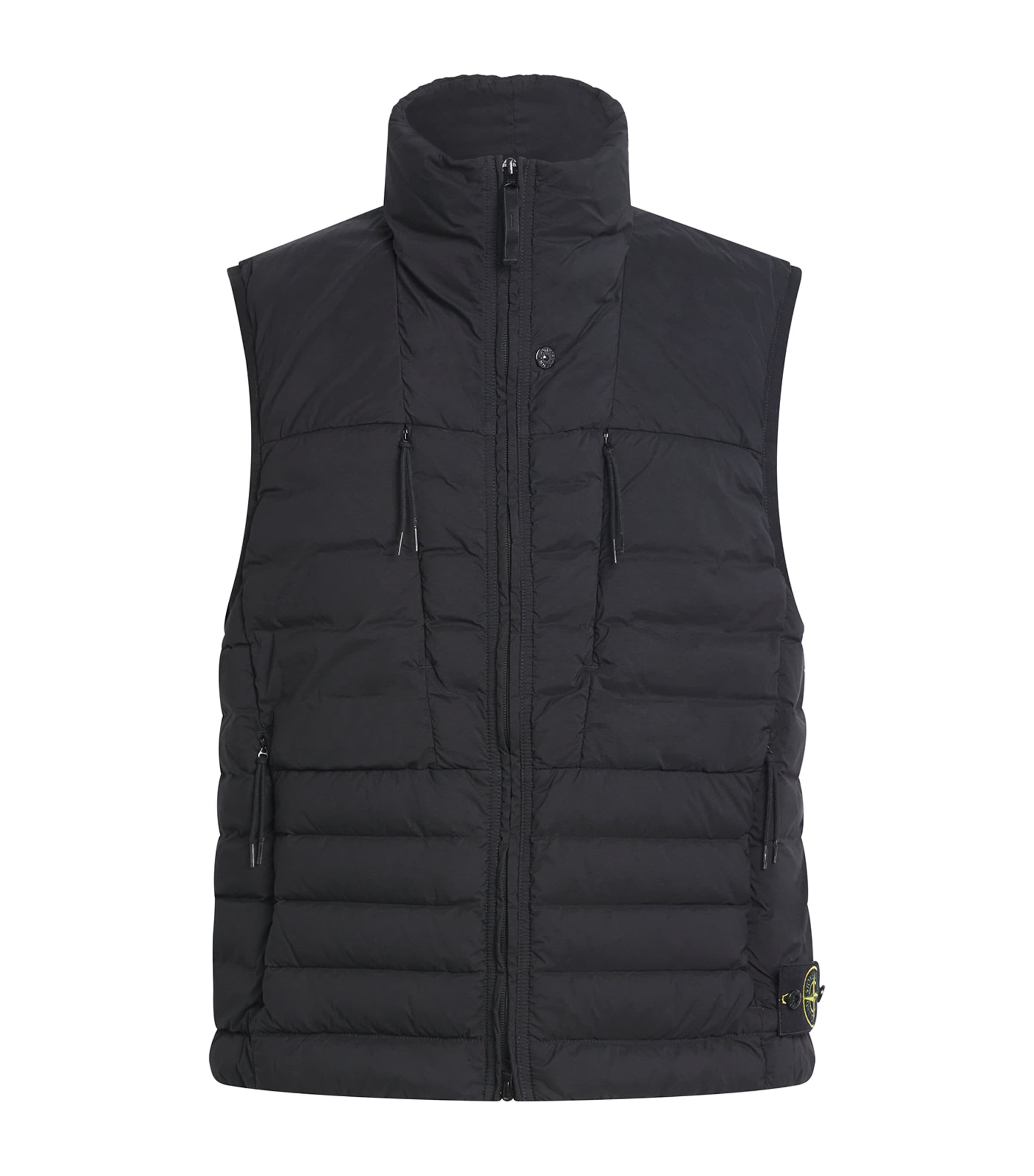 Stone Island Down Seamless Tunnel Puffer Gilet In Black