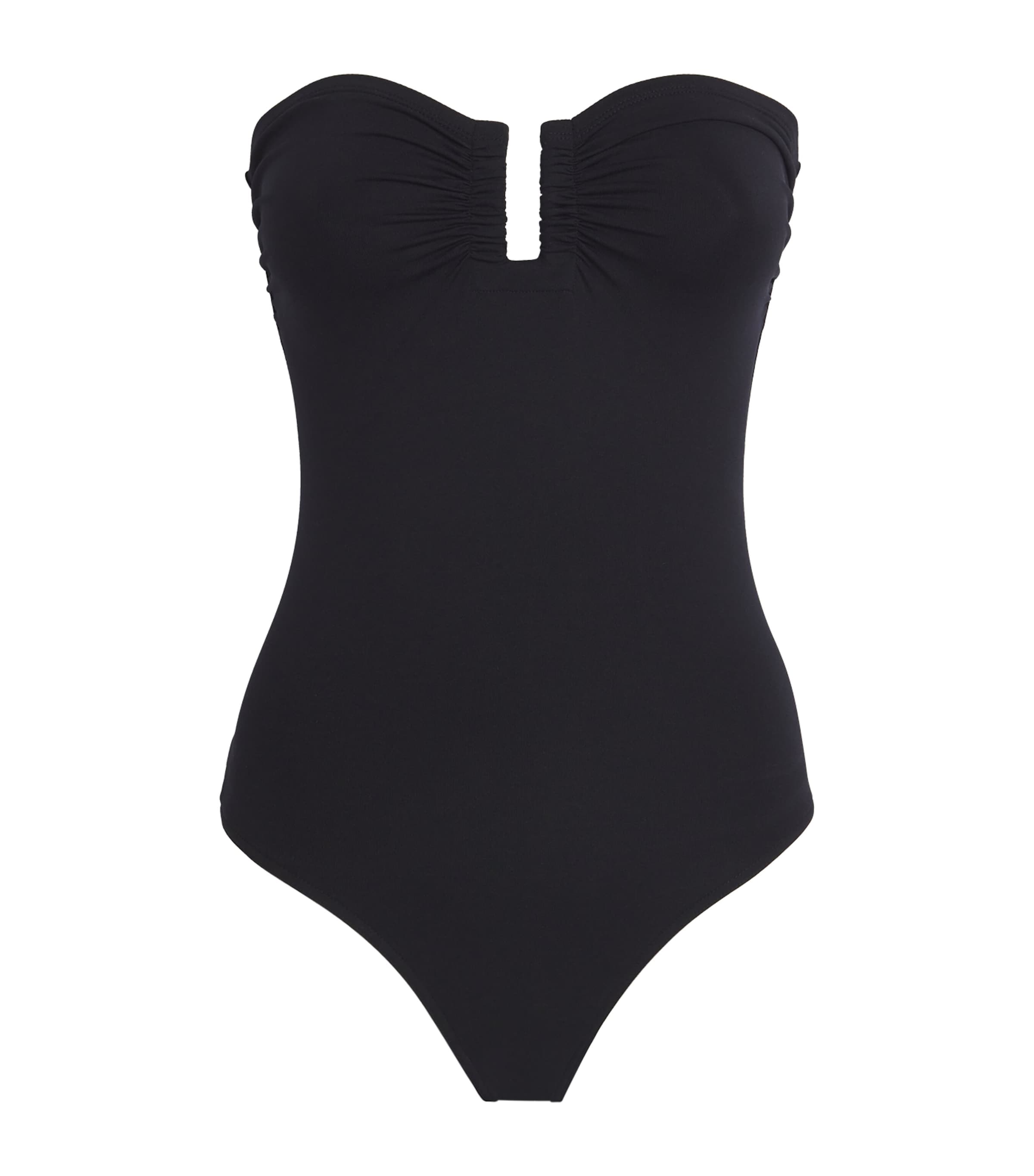 Shop Eres Strapless Cassiopée Swimsuit In Black