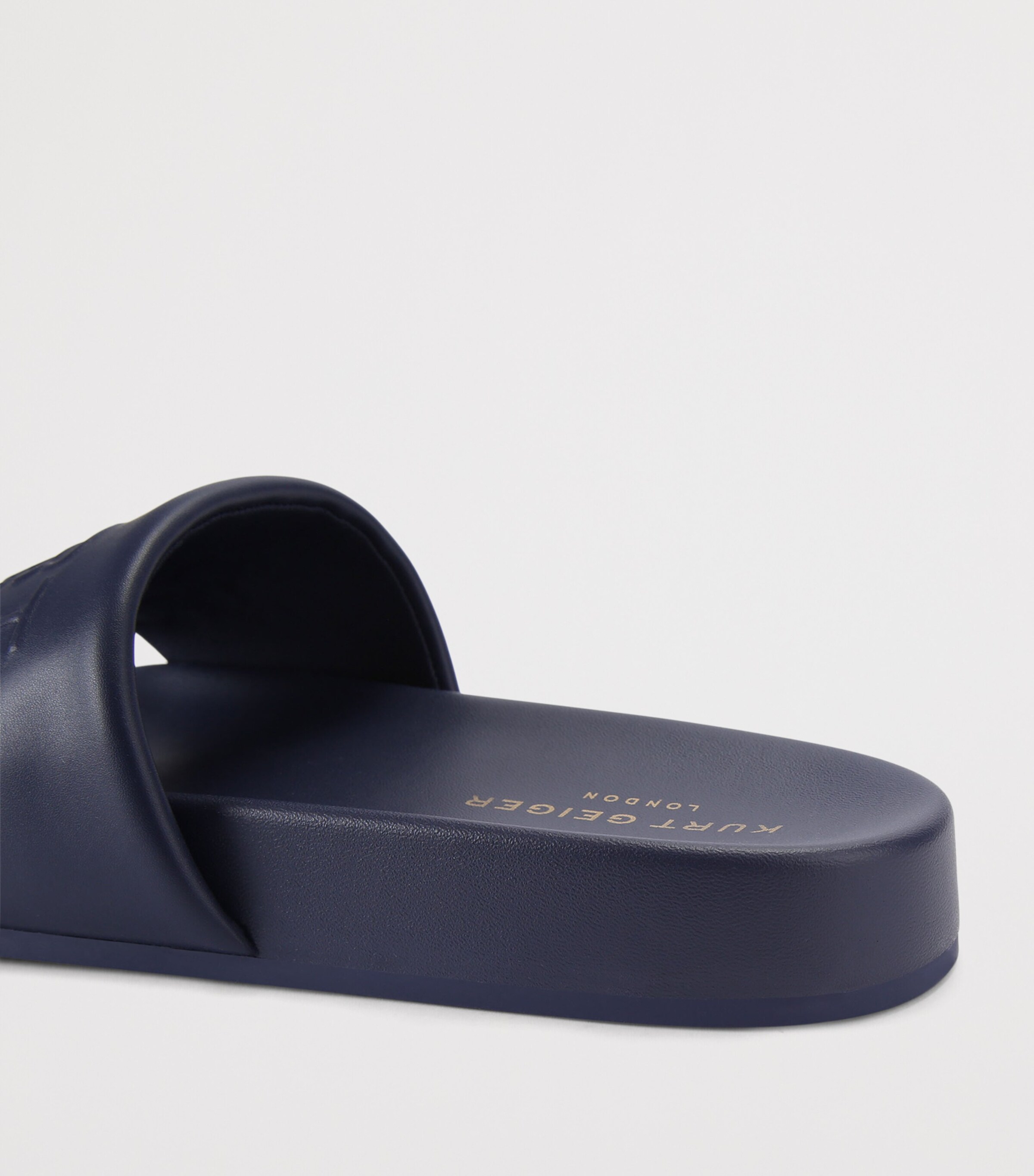 Kurt Geiger London Faux Leather Stacked Slides Navy Image 3