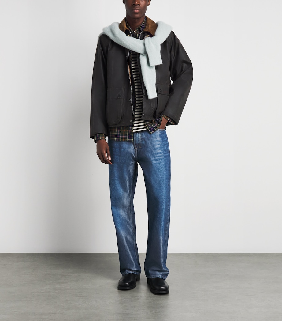 Barbour Mens x Paul Smith Waxed Transport Windowpane Jacket Rustic/bark Image 2