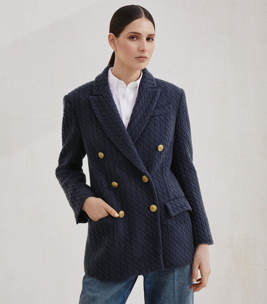 Cashmere Cable Knit Blazer C7186 Image 2