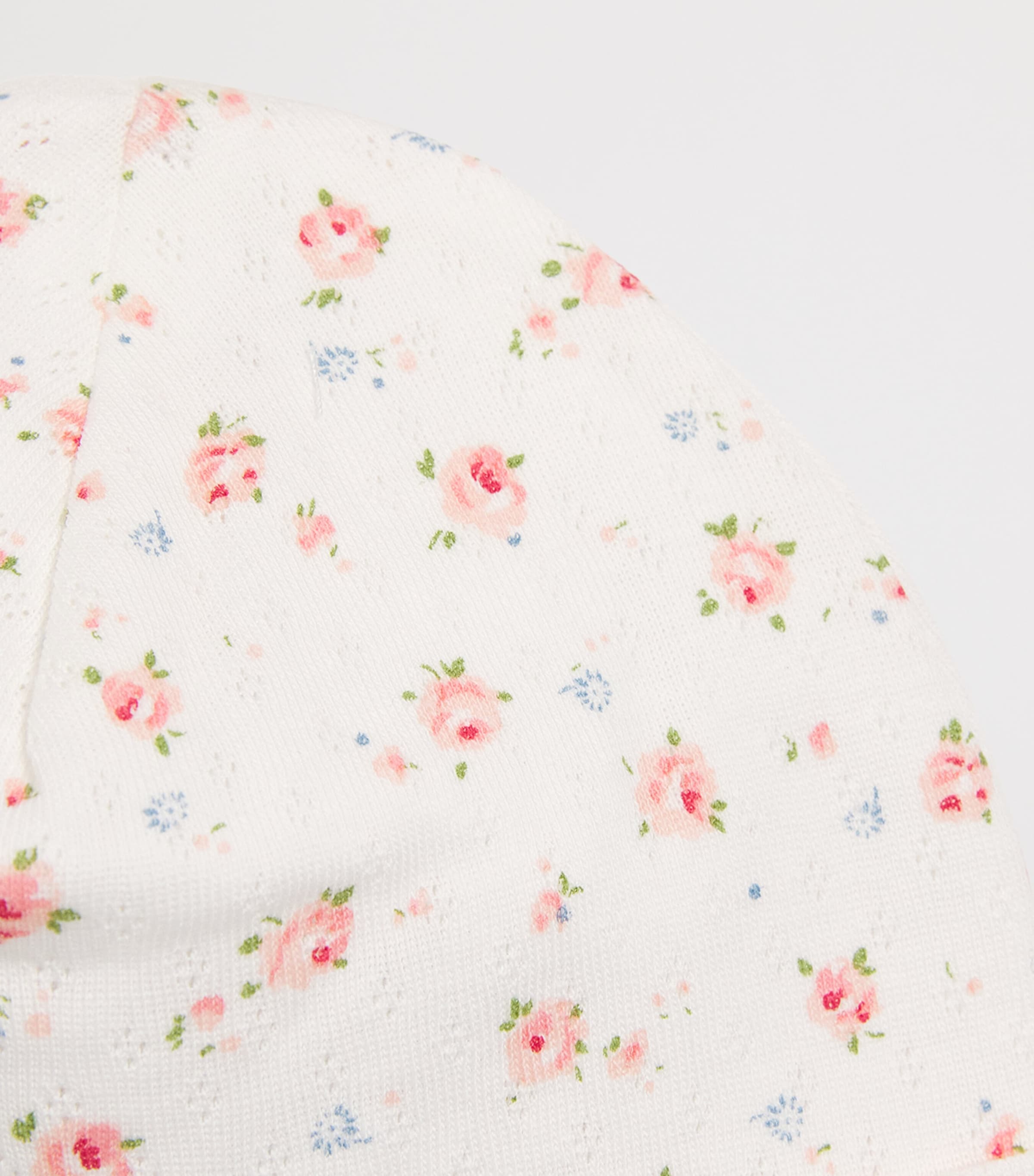 Cotton Floral Beanie 13NACRE Image 3