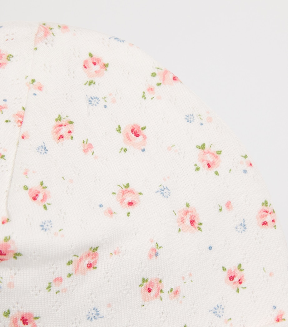 Cotton Floral Beanie 13NACRE Image 3