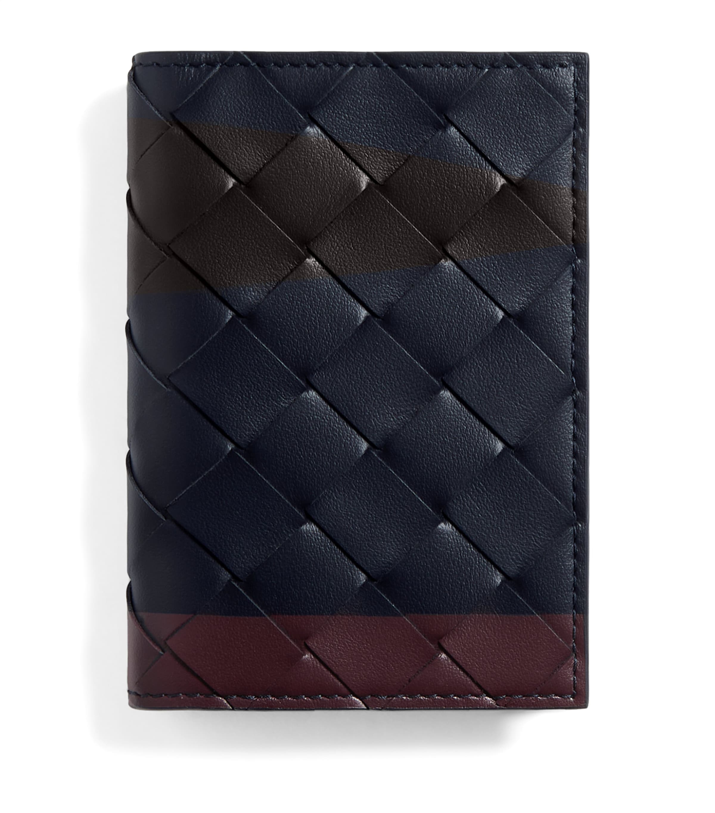 Bottega Veneta Leather Intrecciato Flap Card Holder Image 1