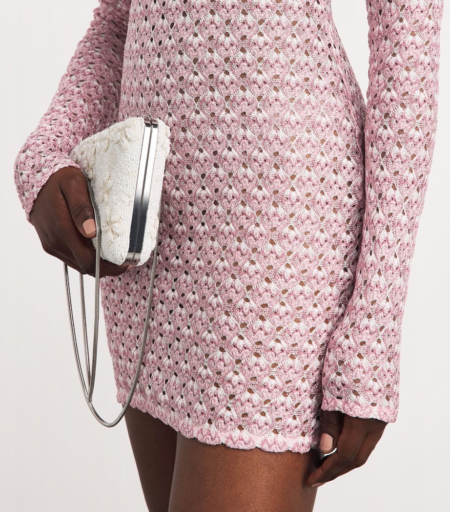 Missoni Womens Metallic Backless Mini Dress Pink Image 5