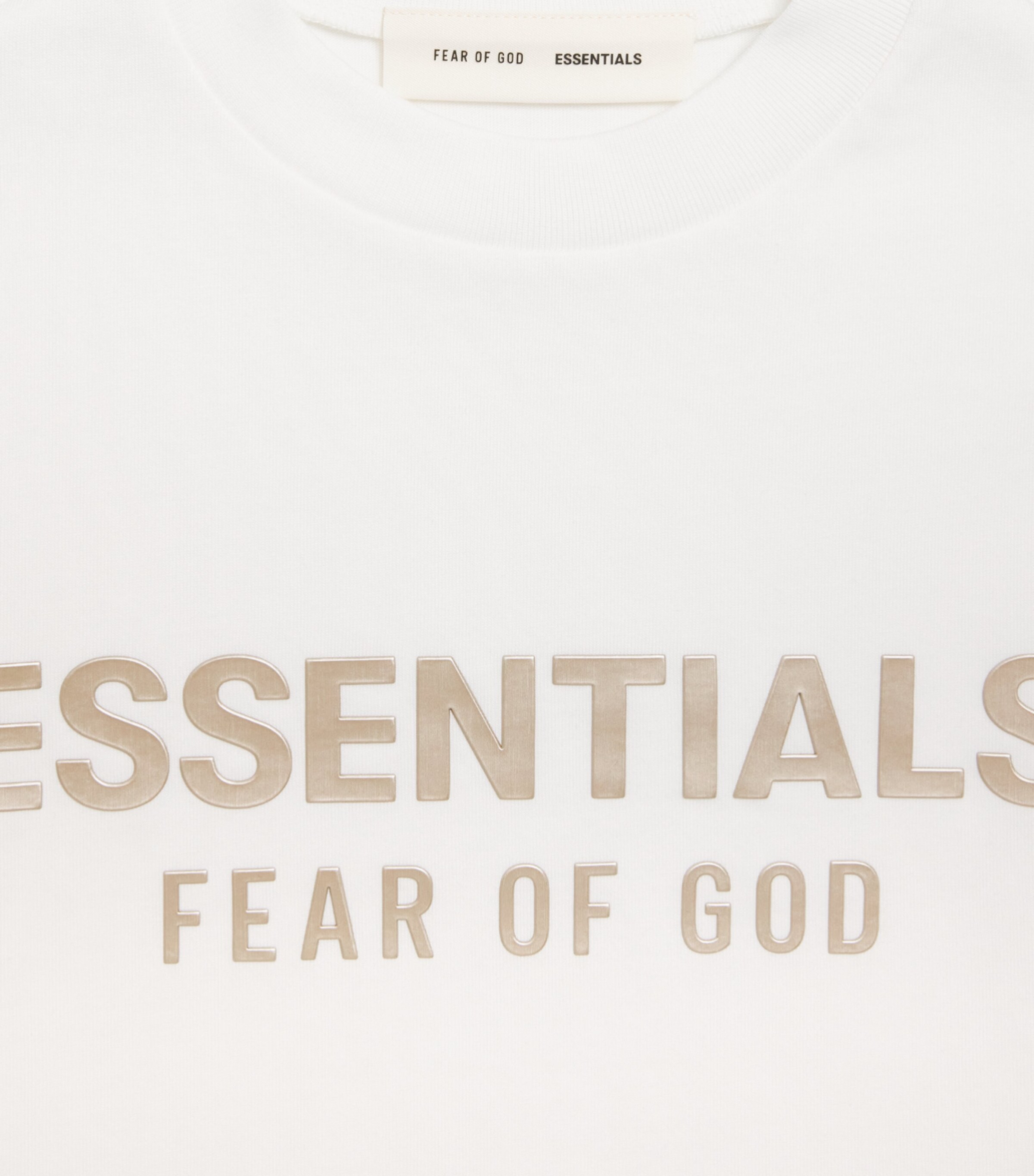 FEAR OF GOD ESSENTIALS KIDS Cotton Logo T-Shirt (2-7 Years) Cloud White Image 3