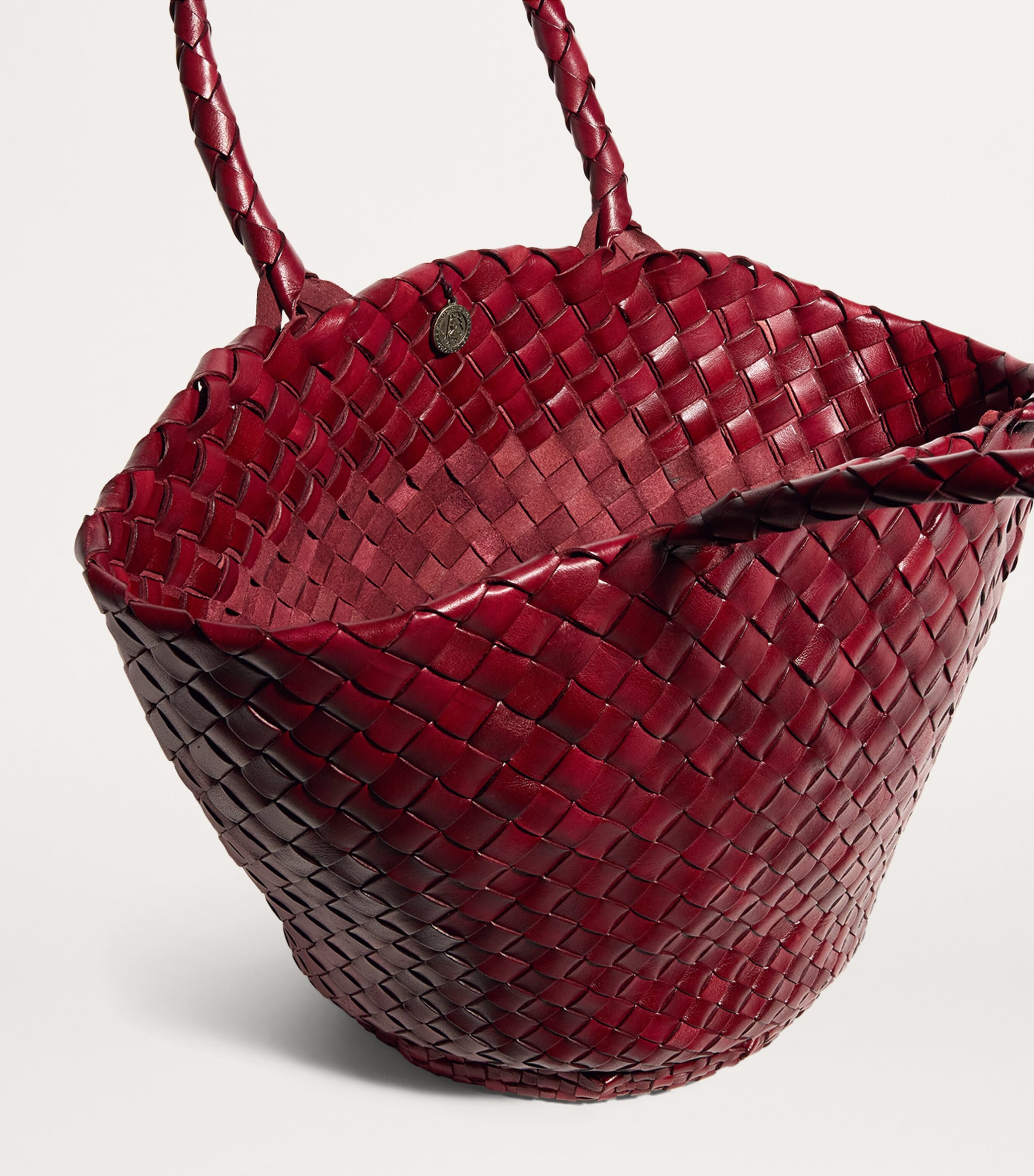 Small Leather Egola Tote Bag BORDO Image 4