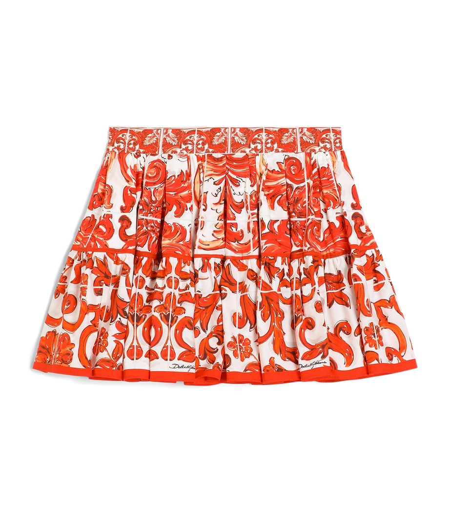 Dolce&Gabbana Kids Cotton Majolica Print Skirt (8-12+ Years) Mix Maiolica L Image 1