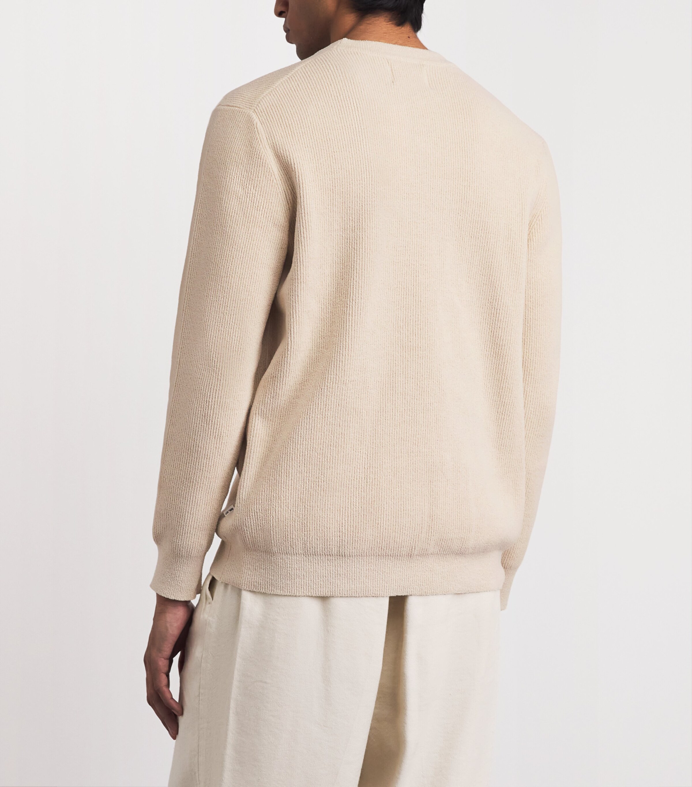 NN07 Mens Soft Ribbed Danny Sweatshirt Ivory Image 5