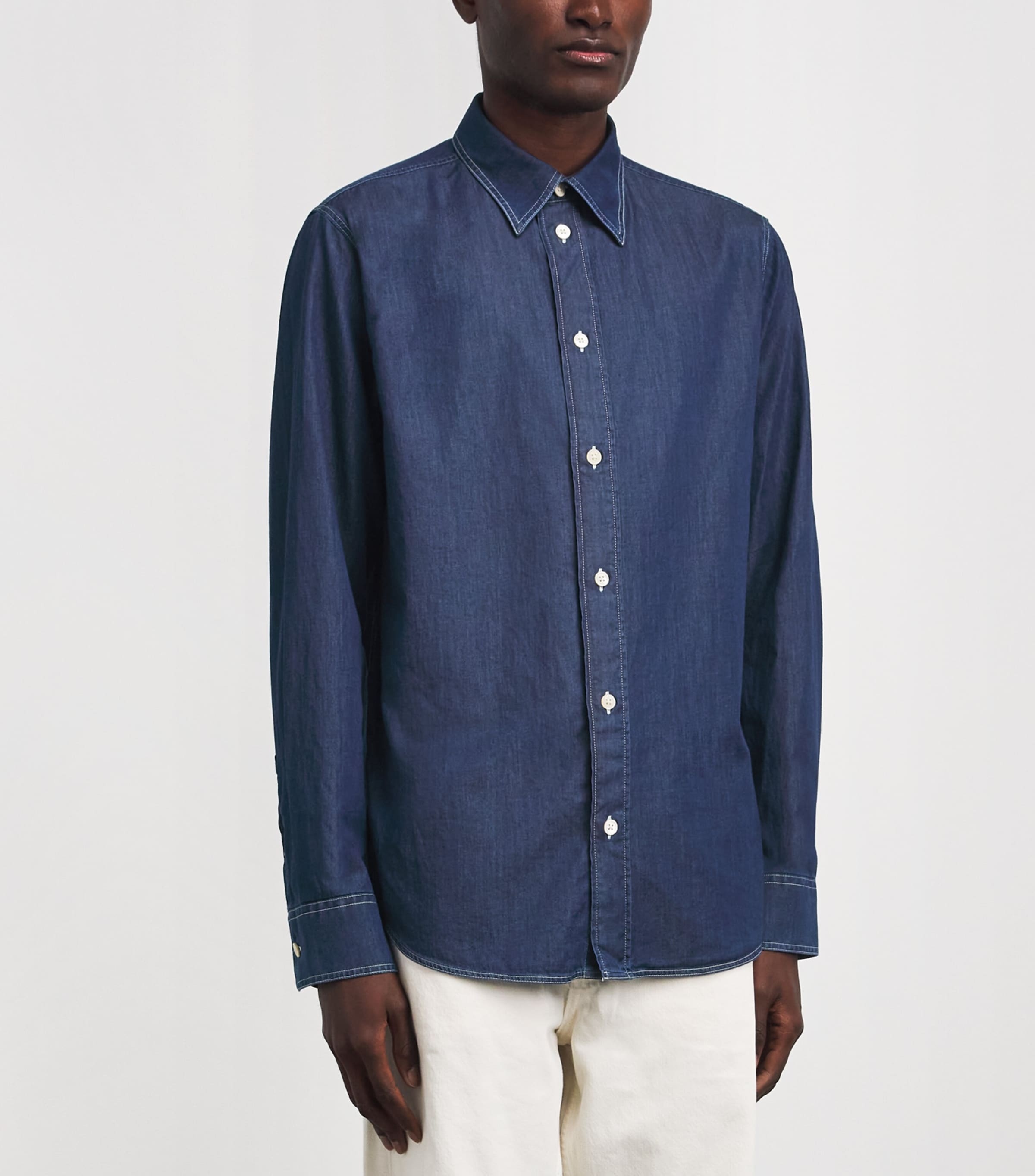 NN.07 Mens Colby Denim Shirt Medium Indigo Image 4