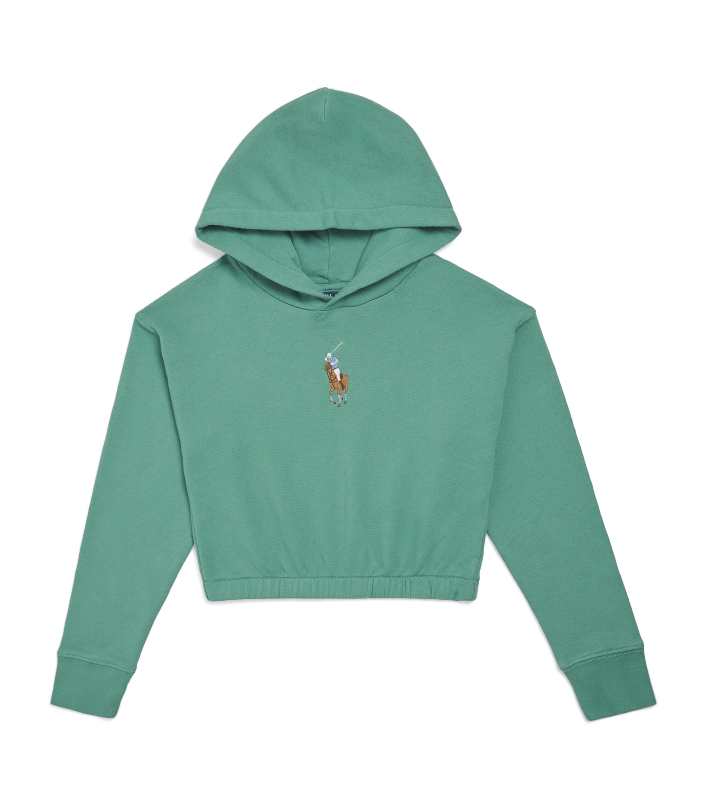 Ralph Lauren Kids Cotton-Blend Polo Pony Hoodie (7-14 Years) Fairway Green Image 1