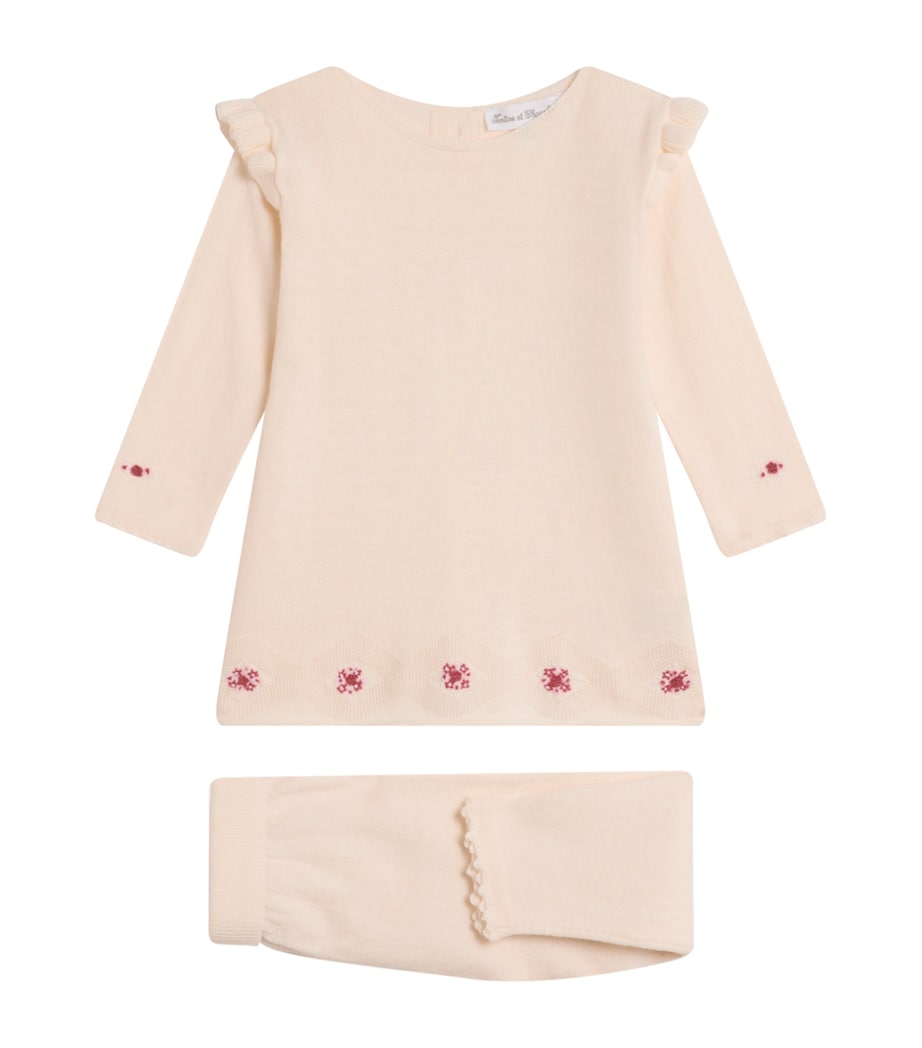 Cotton-Wool-Cashmere Top and Leggings Set (Newborn-24 Months) 13NACRE Image 1